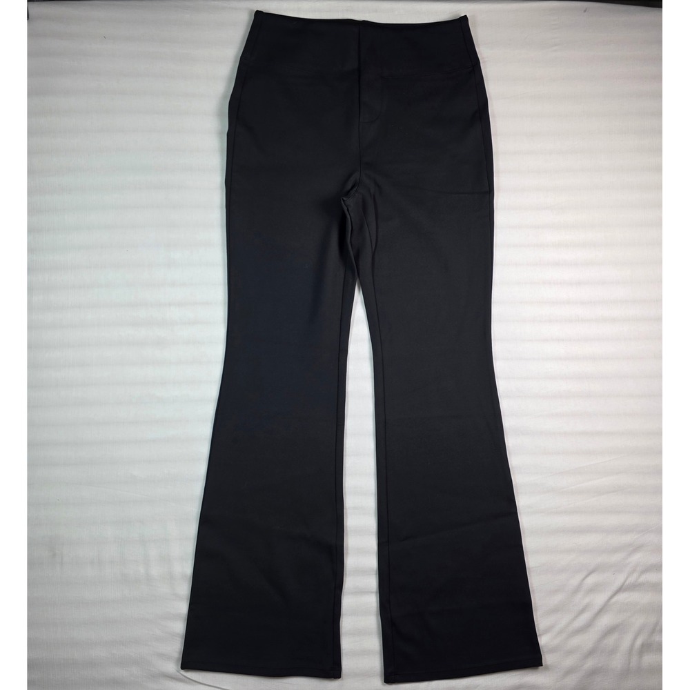Halara Women Black High Waisted Flare Leg Pull On Pants Back Pockets Medium M